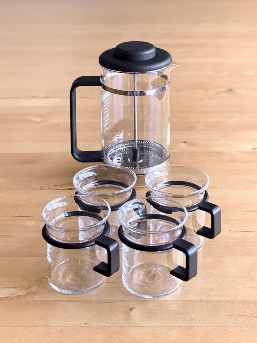 Vintage Classic Bodum Bistro 8-cup French Press Coffee Maker + 4-Glass Set